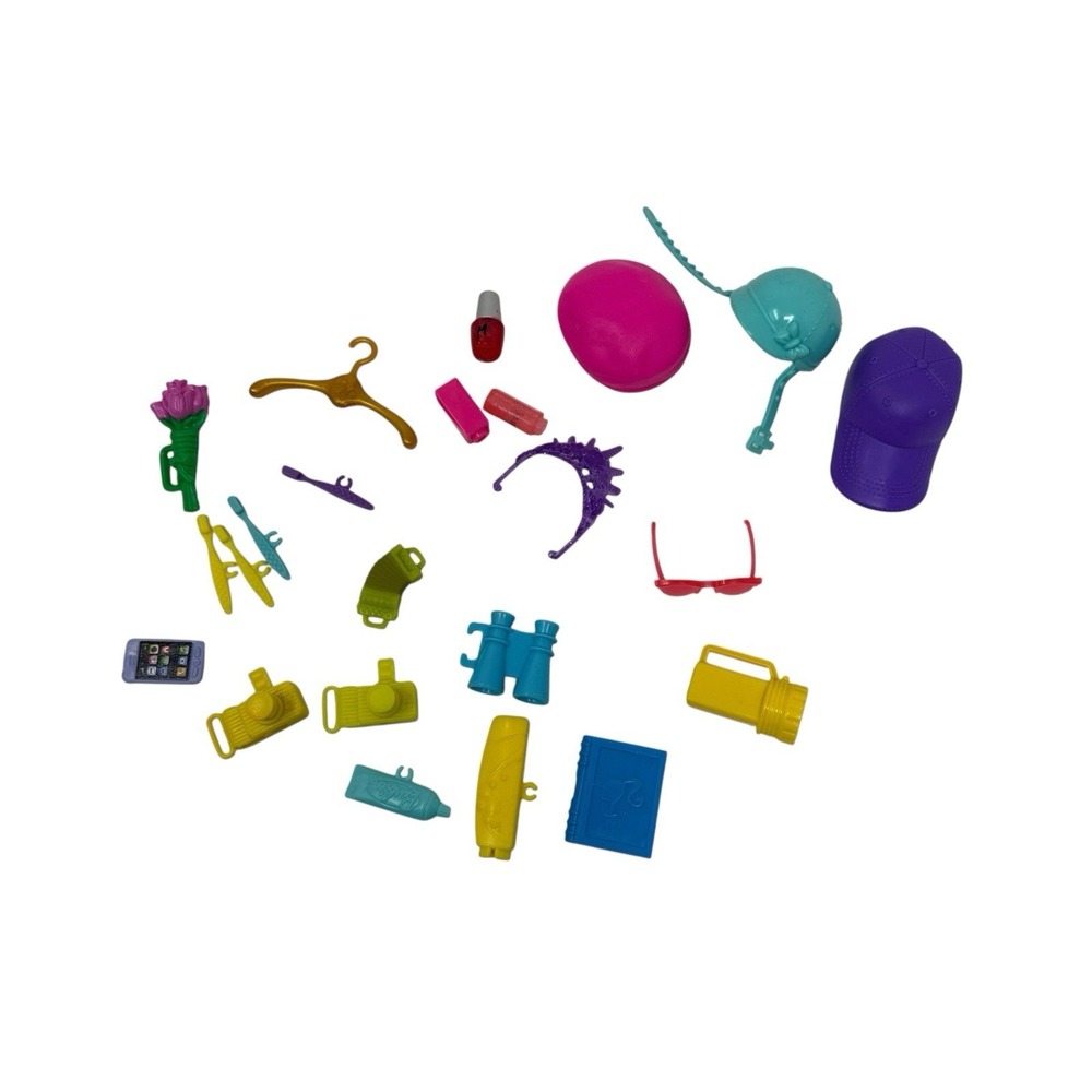 Mattel Barbie Doll ACCESSORIES LOT Hats Camera Sunglasses Phone Toothbrush‎ Book